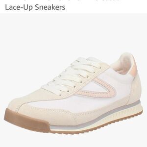 Women's Lace-Up Sneakers - Cream and White